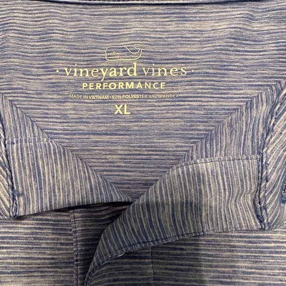 Men’s Vineyard Vines St. Jean Stripe Performance Polo, size XL, Ocean Breeze - Picture 3 of 9